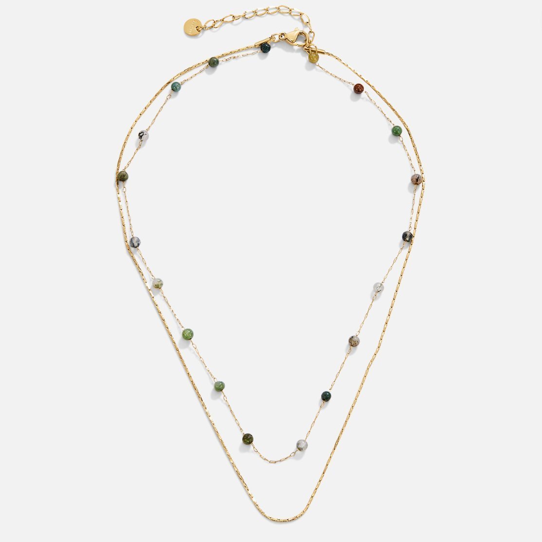 Collier chaîne fine or perles rondes multicolores – Léo