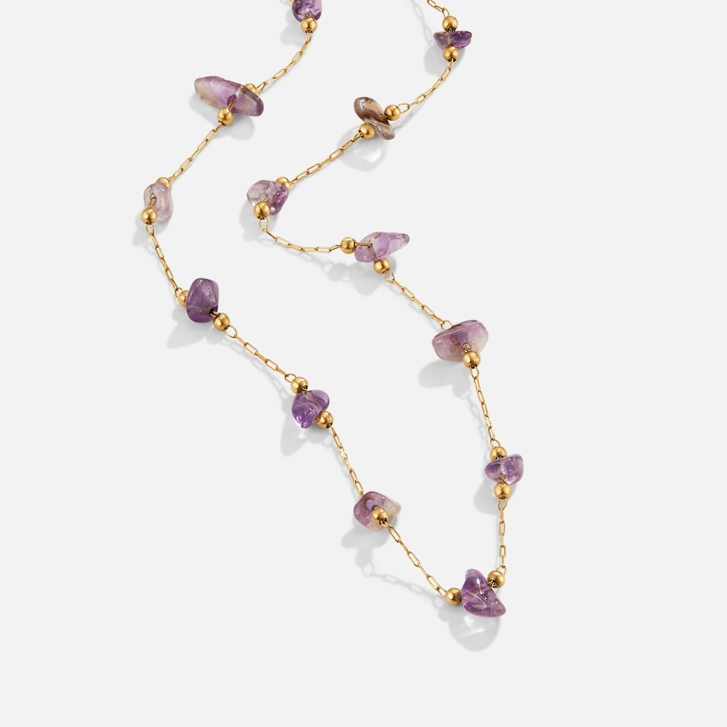 Collier perles améthyste chaîne fine plaqué or – Lila