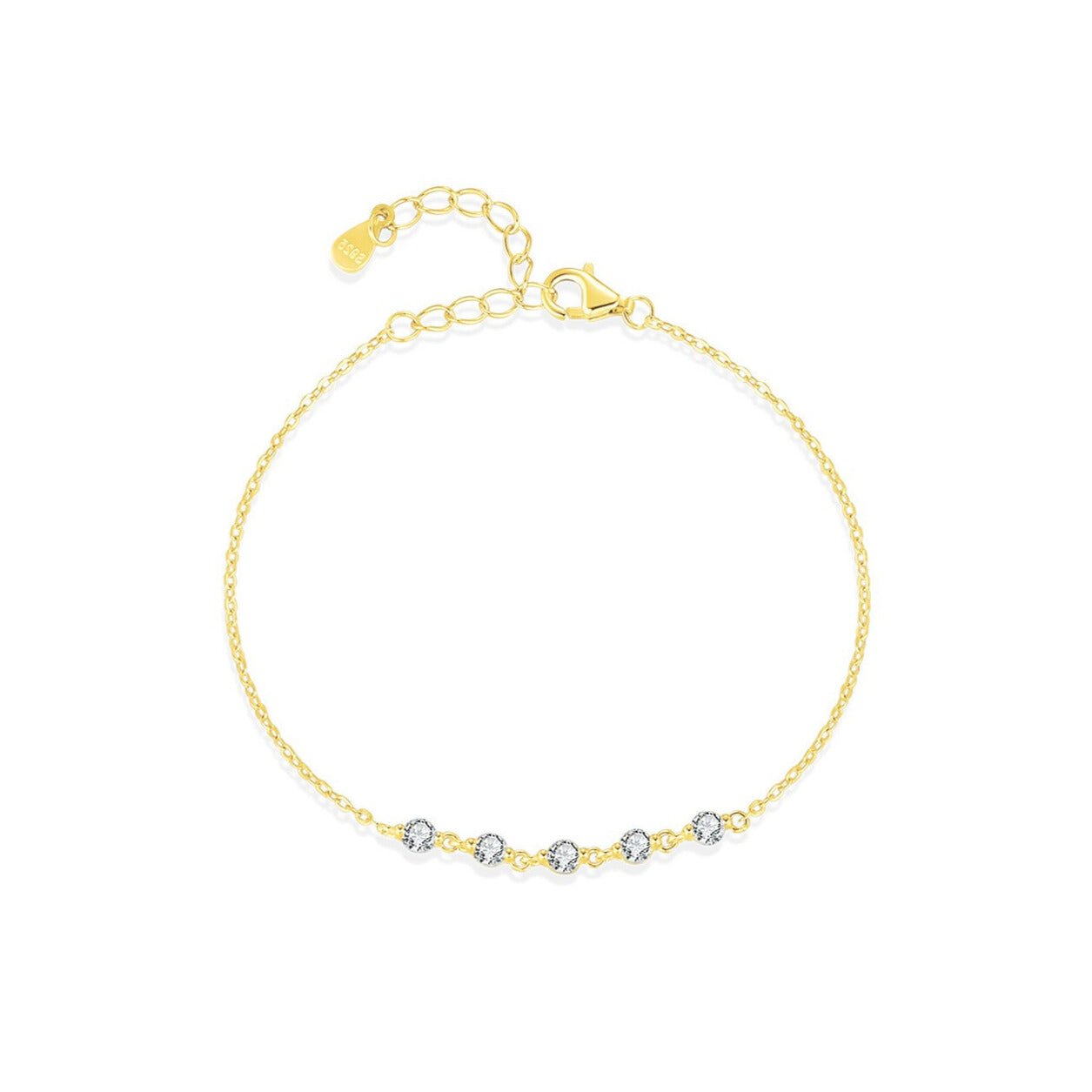 Bracelet chaîne fine pierres transparentes argent – Lila