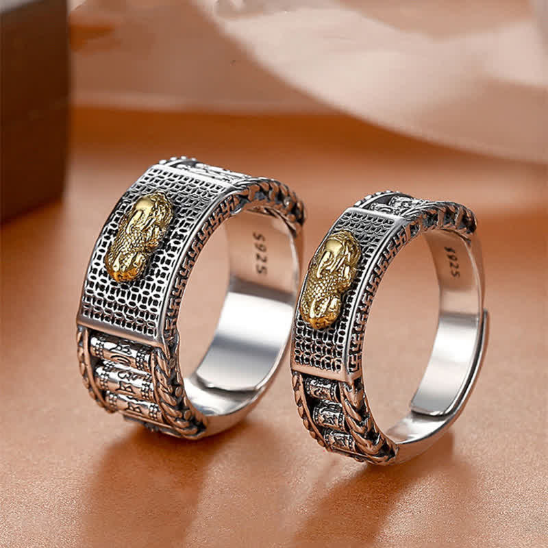 Bague argent gravée relief doré – Léo