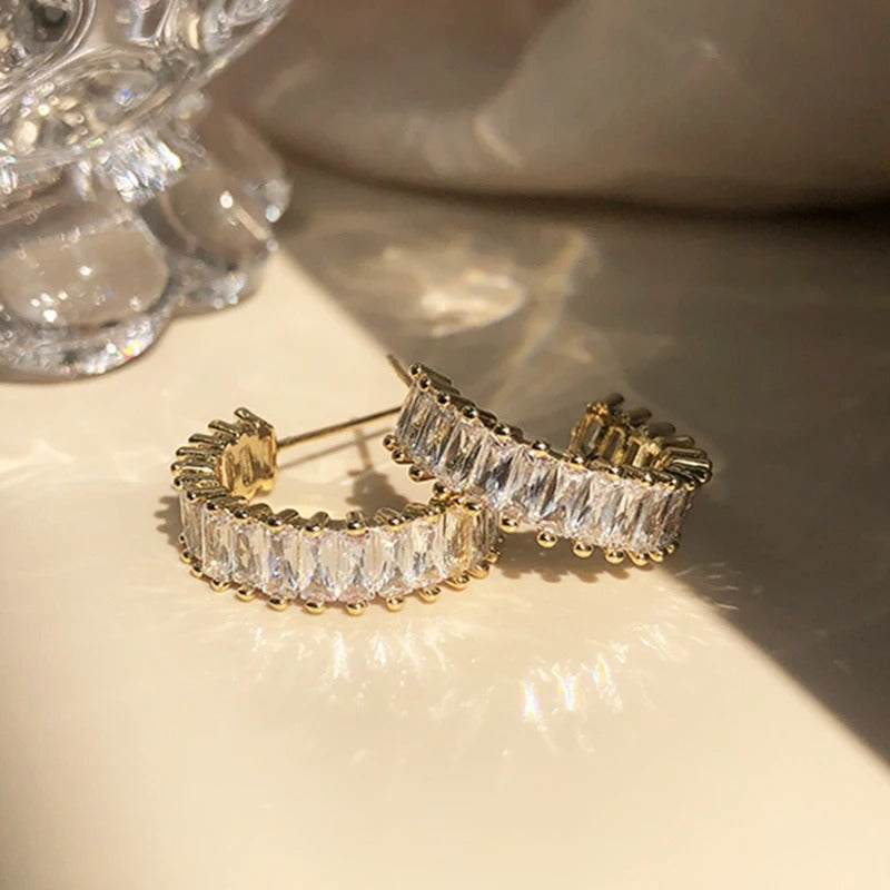 Boucles d’oreilles pendantes en cristal éclatant