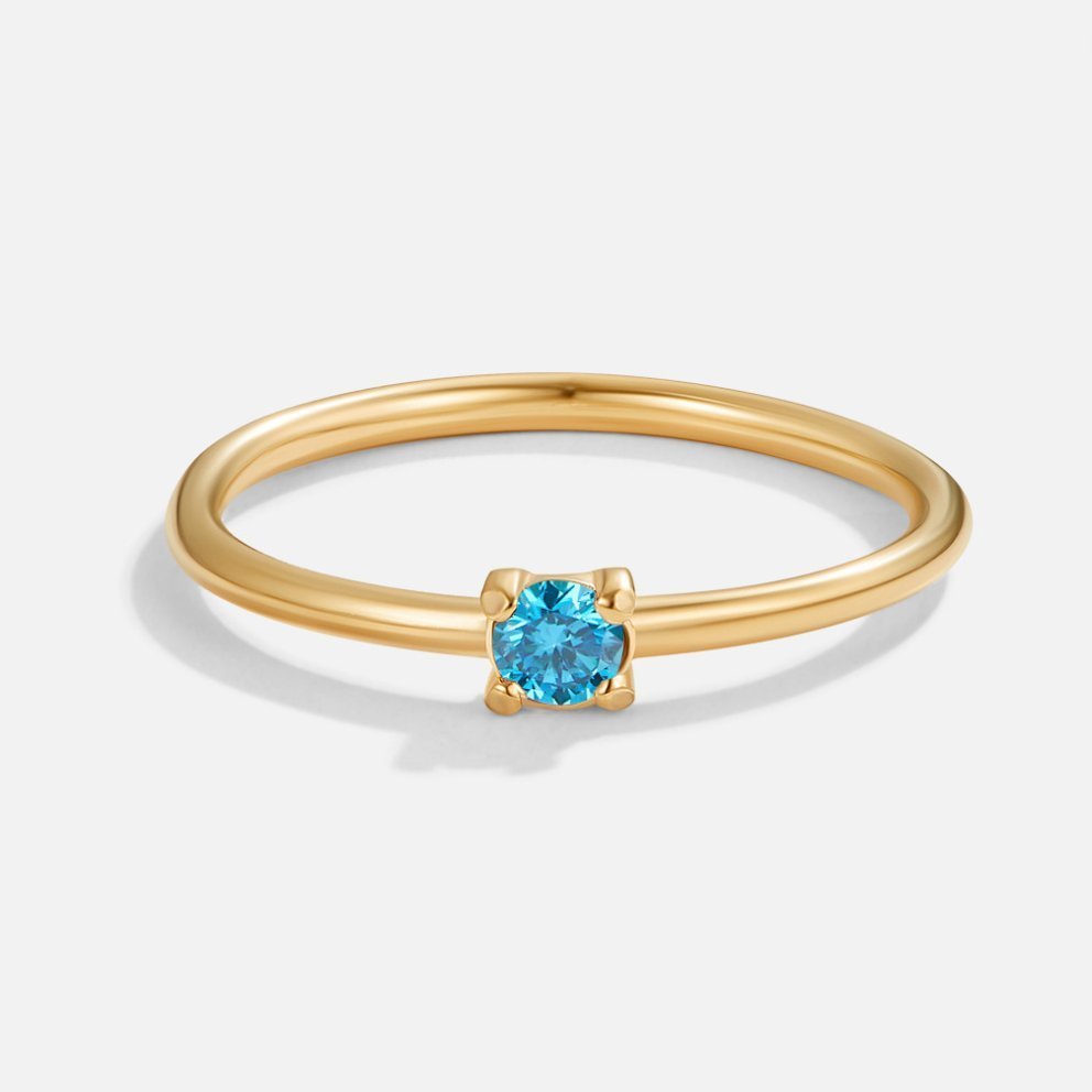 Bague pierre topaze bleue or – Léo