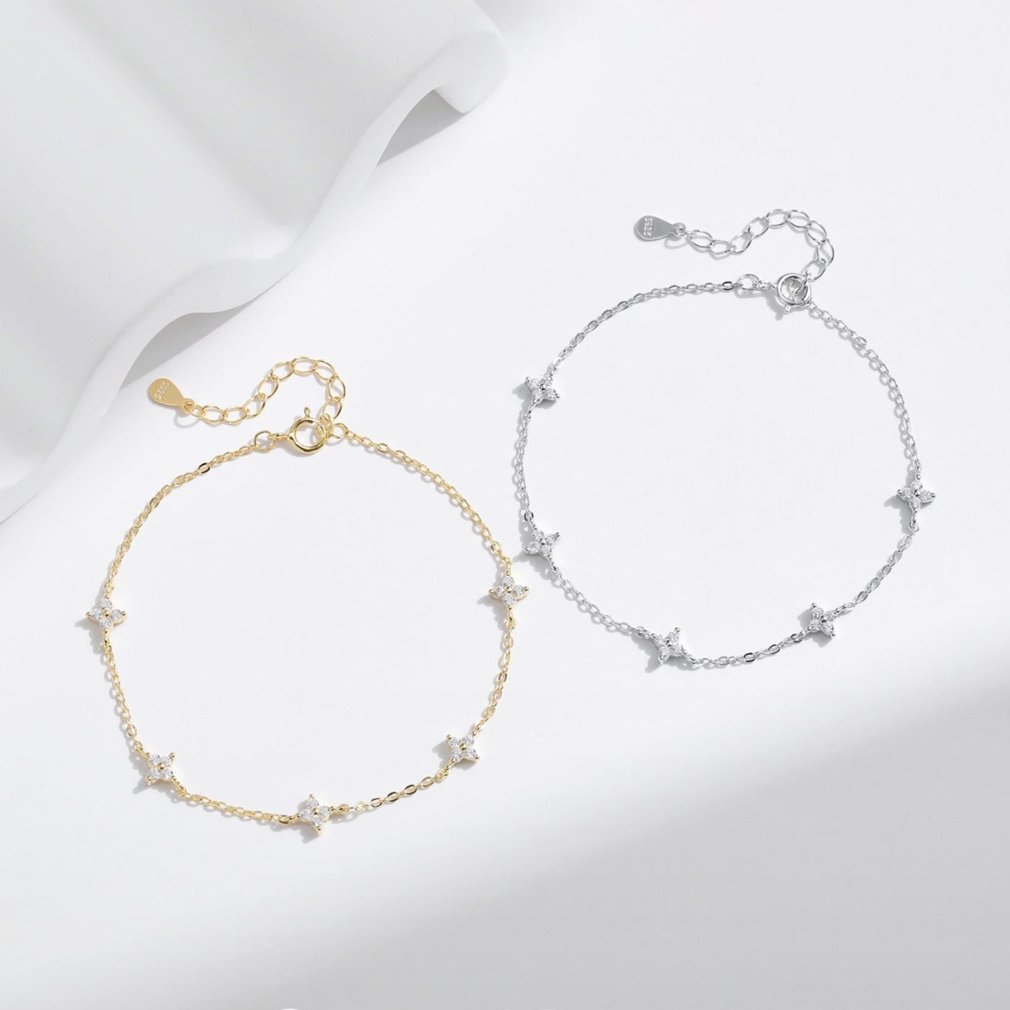 Bracelet argent pierres fines espacées – Léo