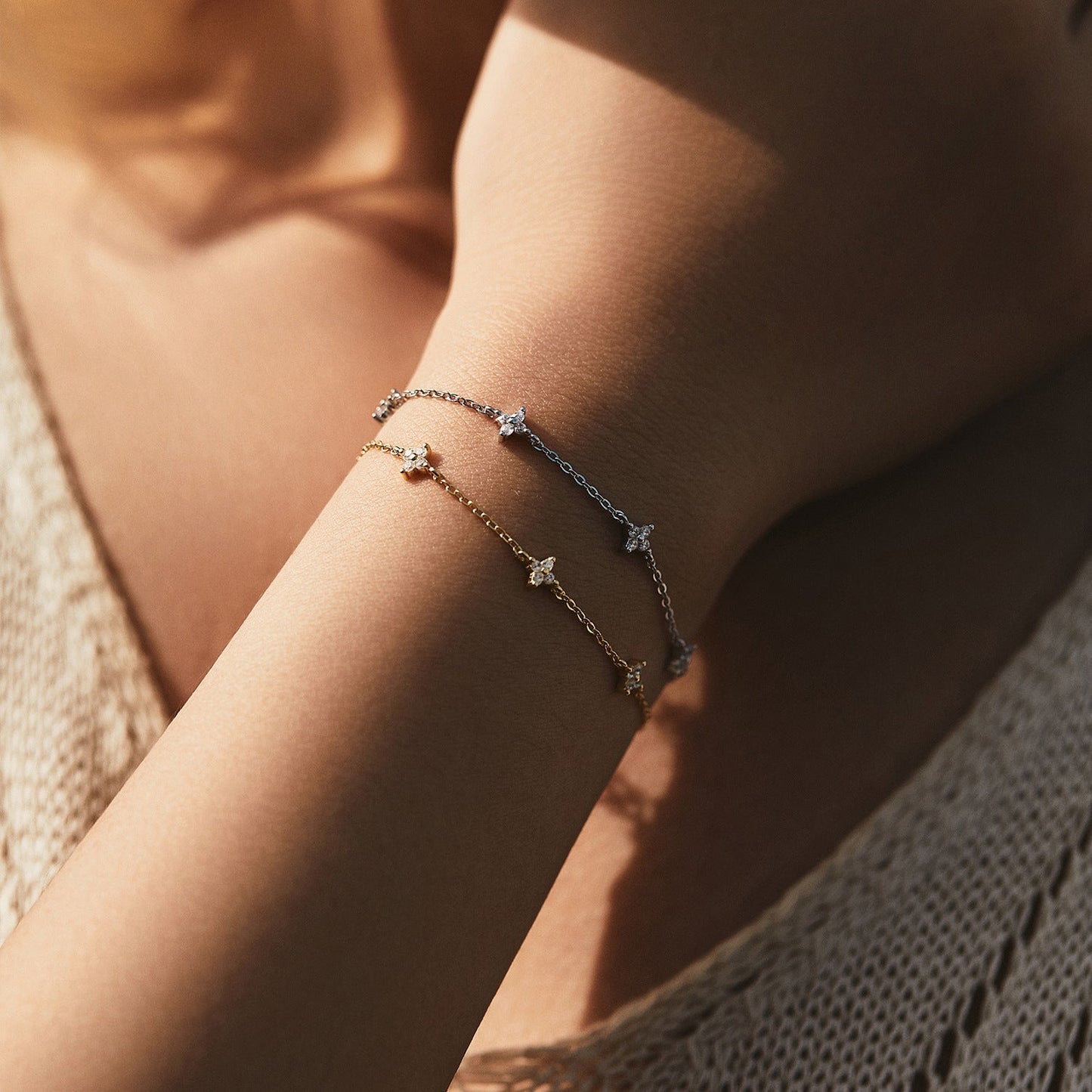 Bracelet argent pierres fines espacées – Léo