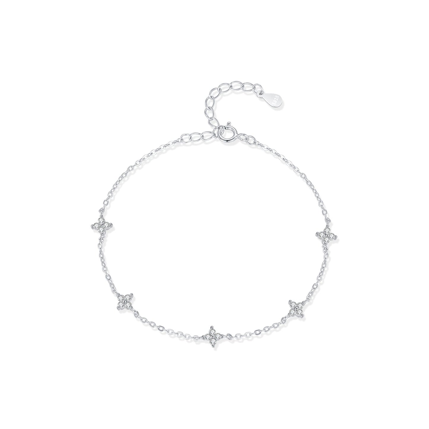 Bracelet argent pierres fines espacées – Léo