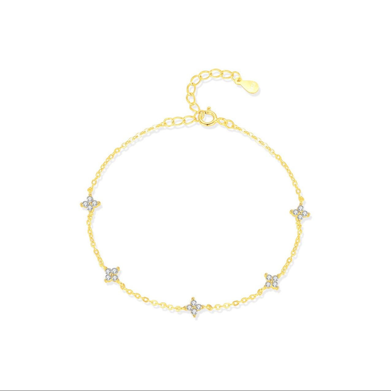 Bracelet argent pierres fines espacées – Léo