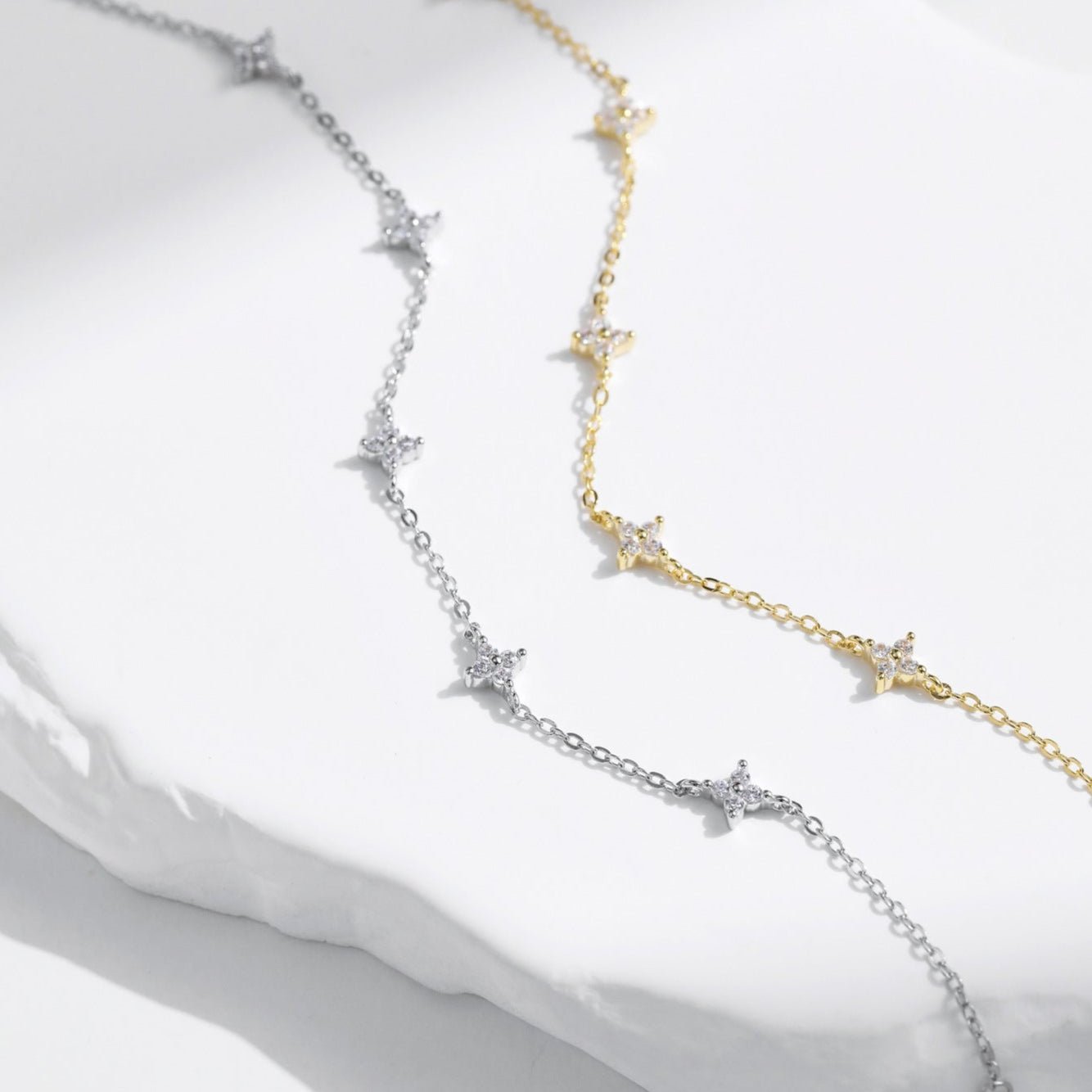 Bracelet argent pierres fines espacées – Léo