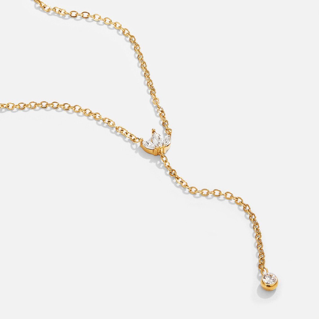 Collier pendentif goutte or cristal – Léa