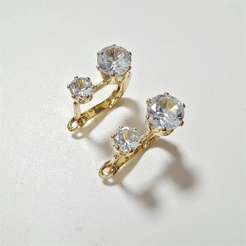 Boucles d'Oreilles Vintage en Or et Zircon