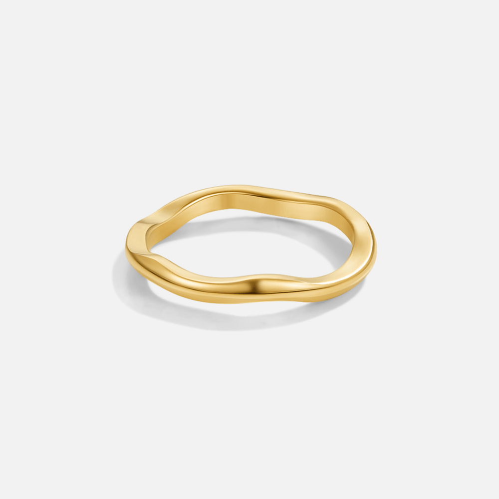 Bague ondulée minimaliste Or – Léo