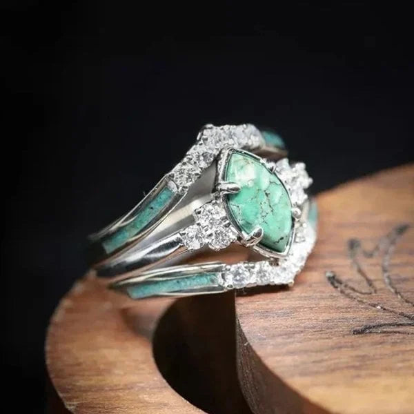 Bague pierre turquoise argent diamants – Lila