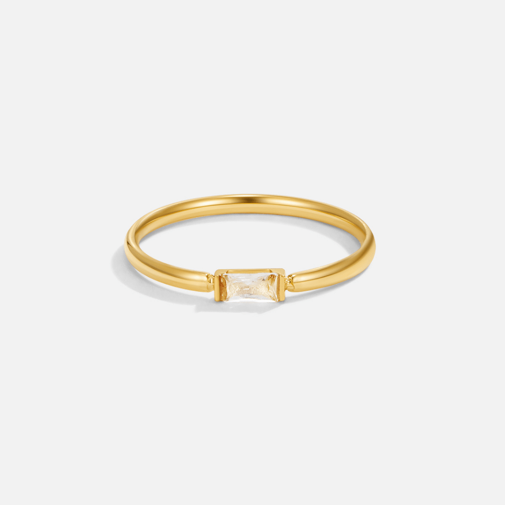Bague fine or rose cristaux rectangulaires – Lila