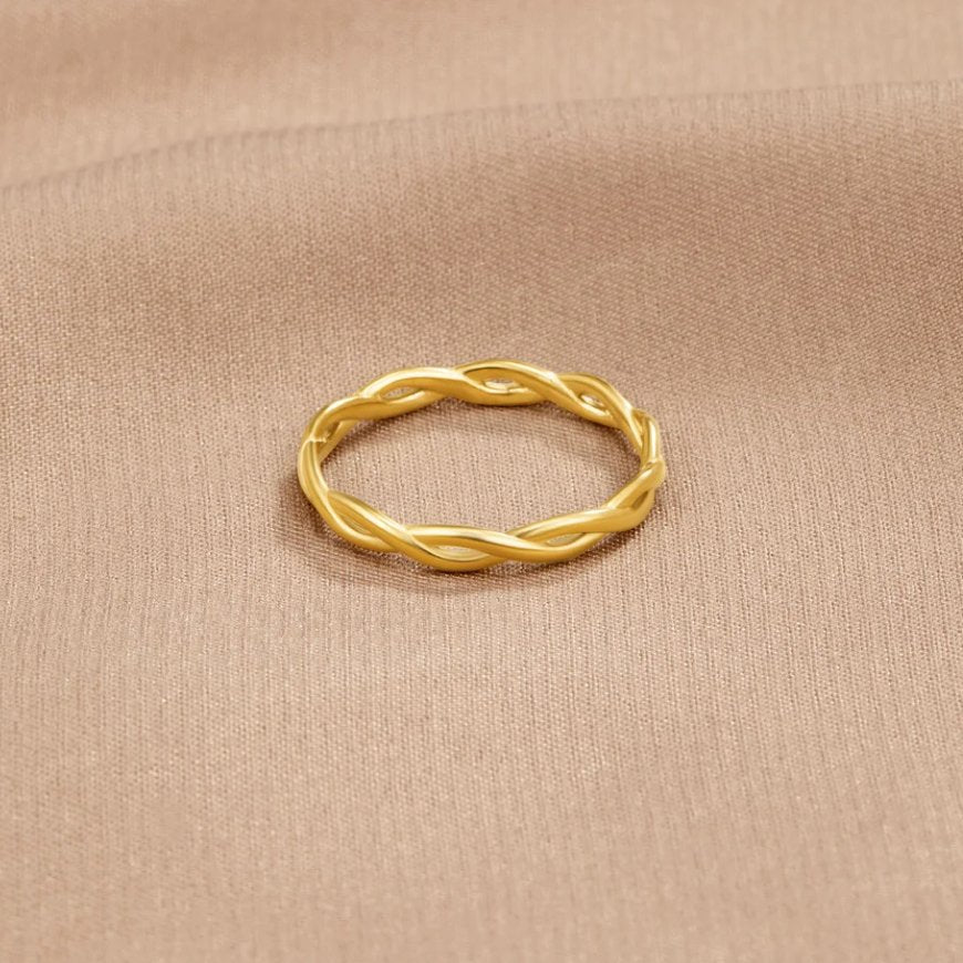 Bague tressée élégante Or – Léo