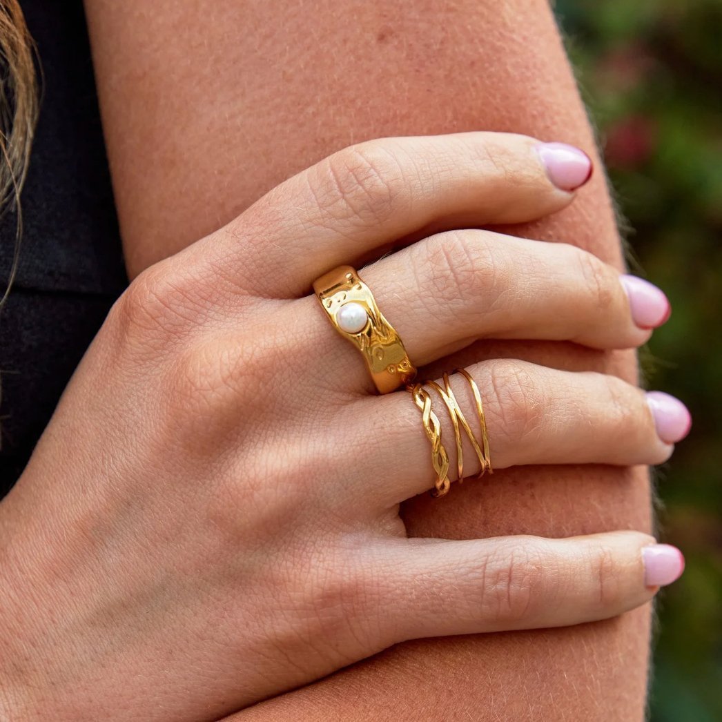 Bague tressée élégante Or – Léo
