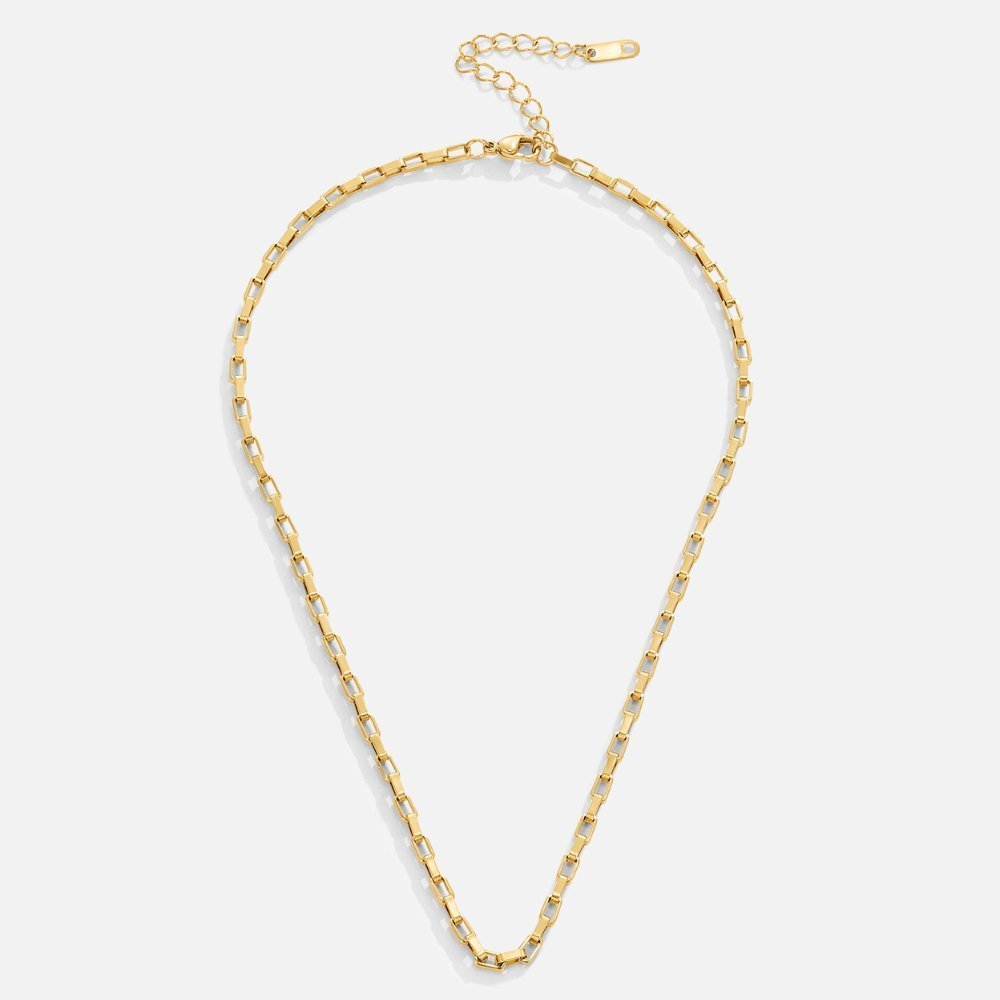 Collier chaîne fine maillons rectangles Or – Delphine