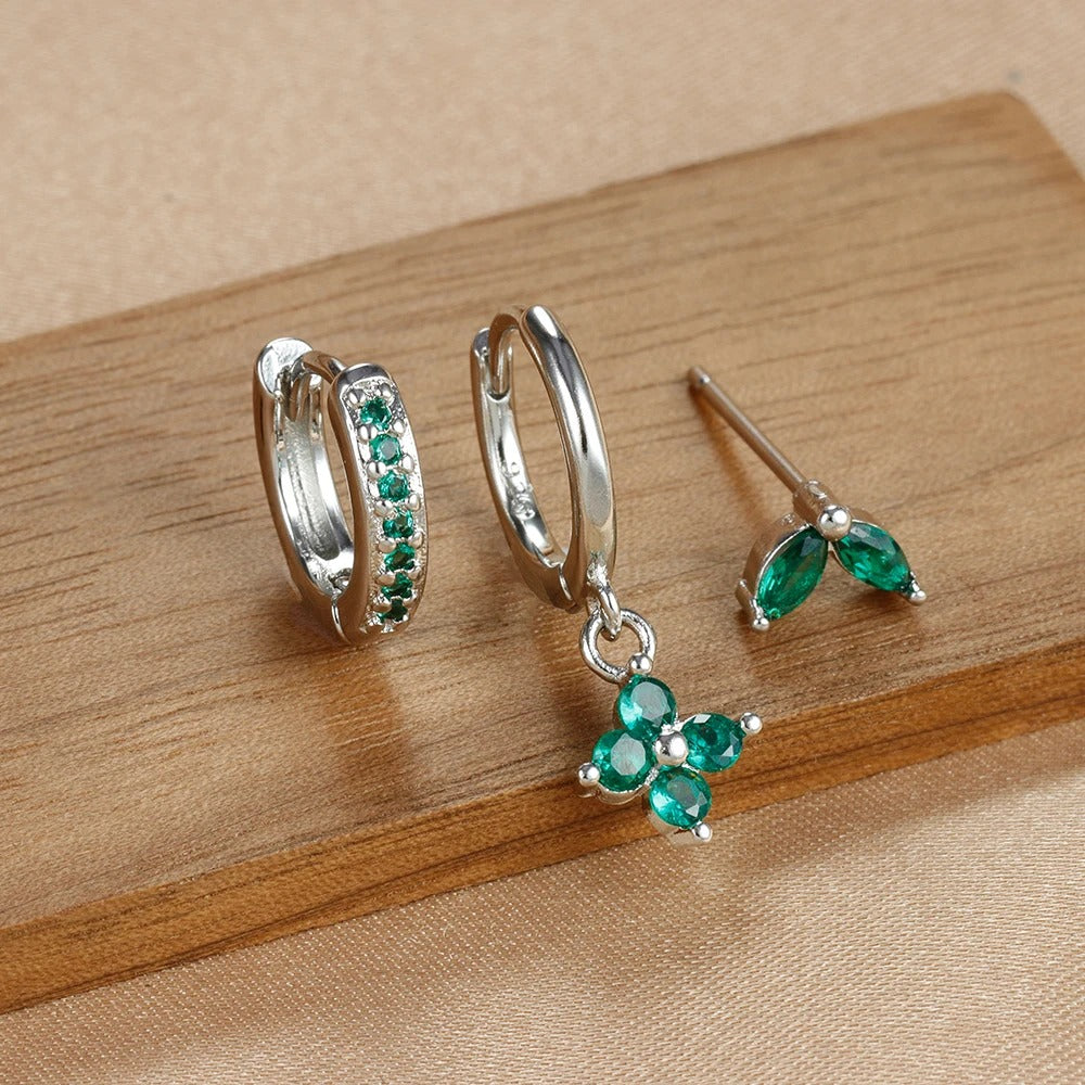 Set de boucles d’oreilles luxe pour femme avec cristaux