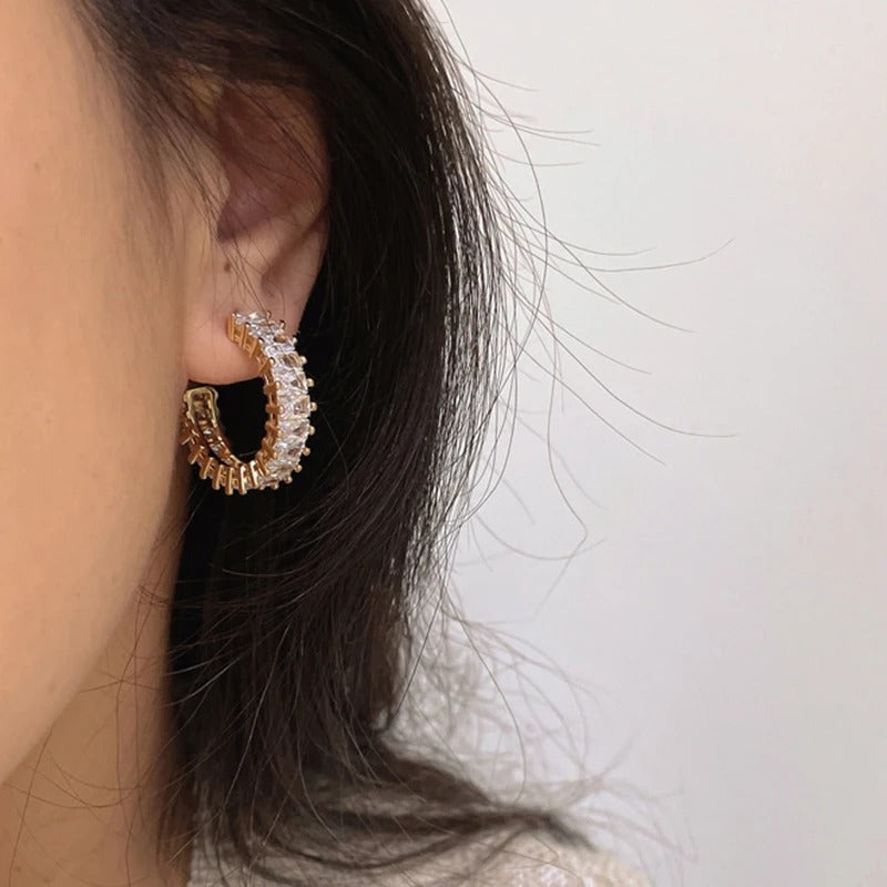 Boucles d’oreilles pendantes en cristal éclatant