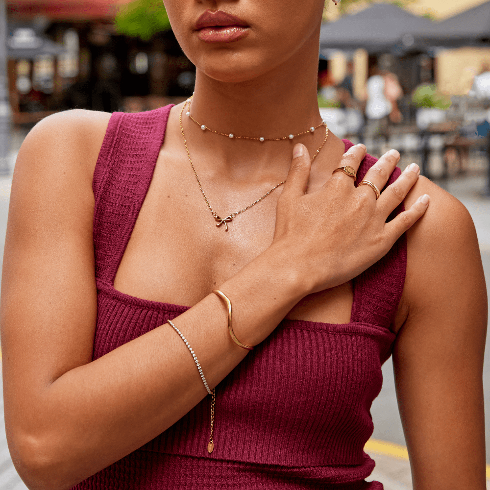 Collier pendentif nœud Or – Lila