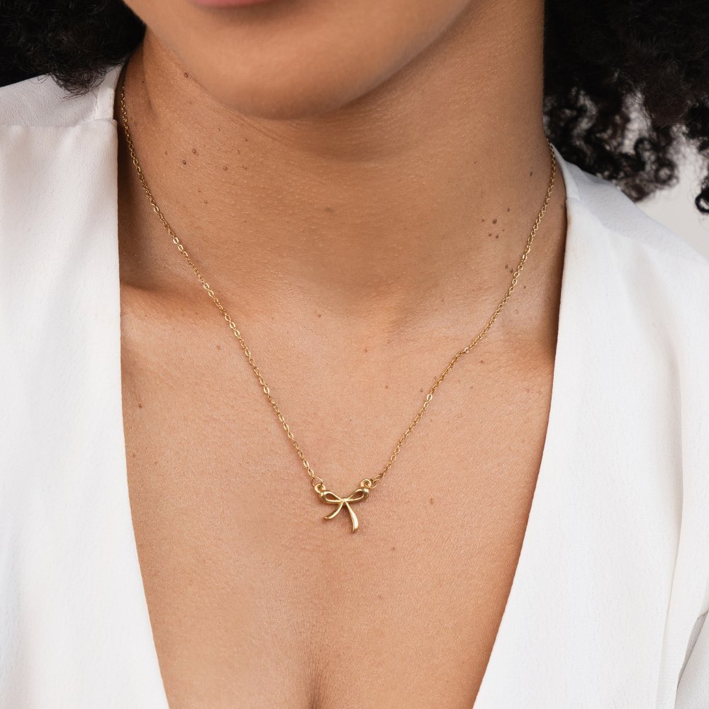 Collier pendentif nœud Or – Lila