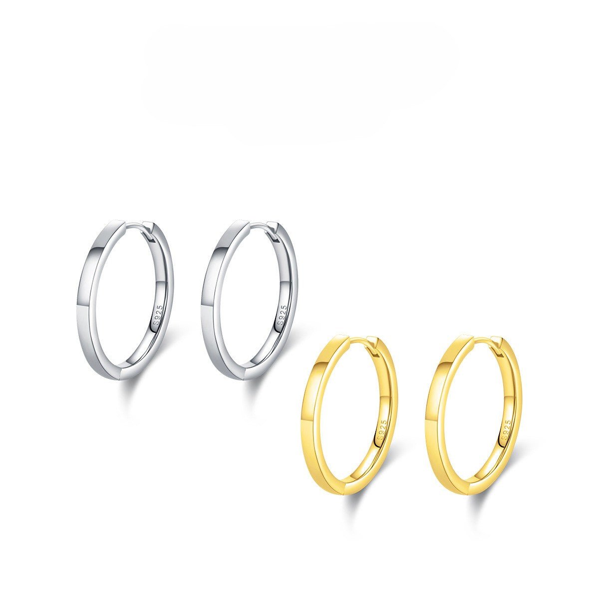 Créoles argent lisses et brillantes – Élise
