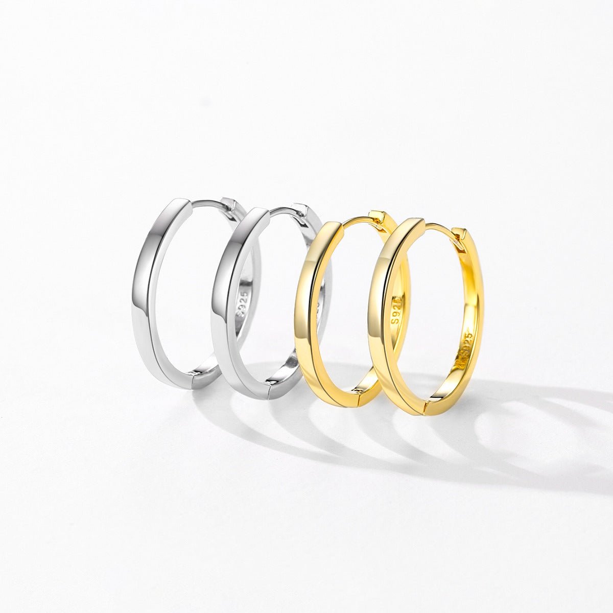 Créoles argent lisses et brillantes – Élise
