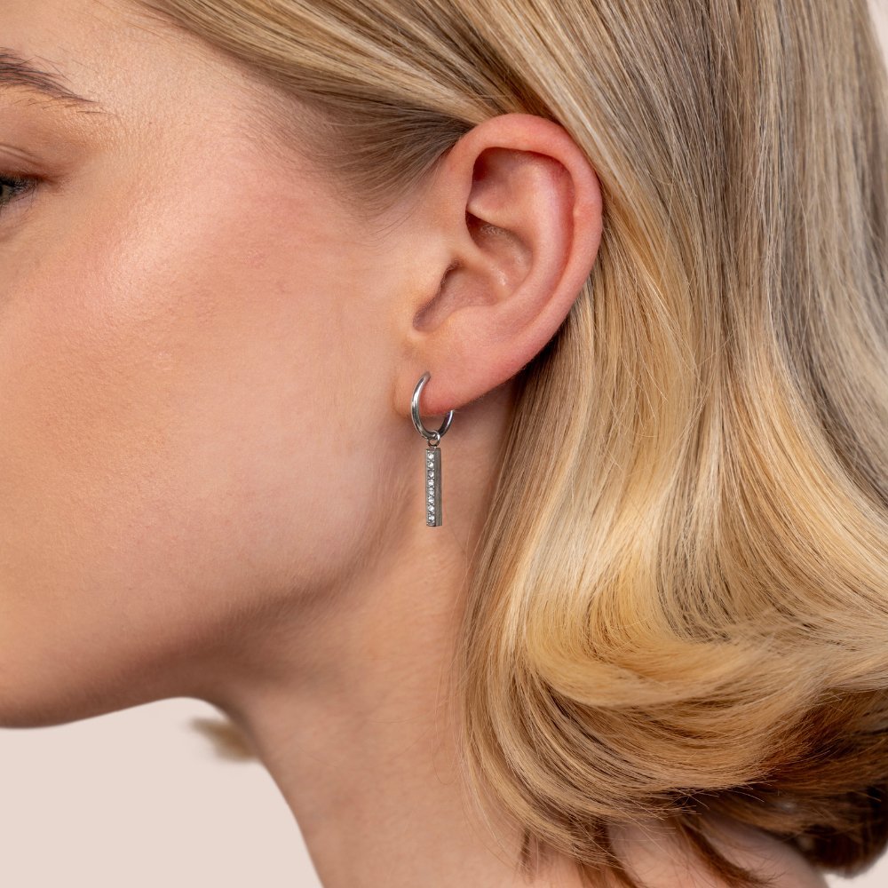 Boucles d’oreilles pendentif argent pierre claire – Lila