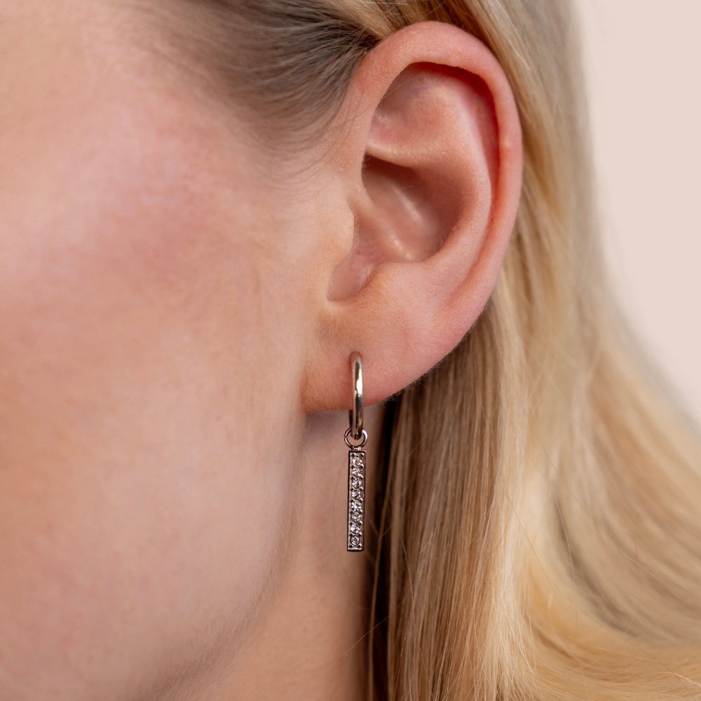 Boucles d’oreilles pendentif argent pierre claire – Lila