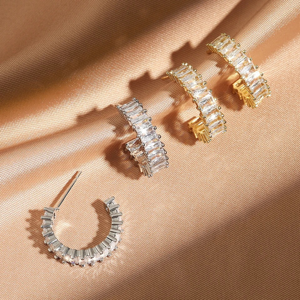 Boucles d’oreilles pendantes en cristal éclatant
