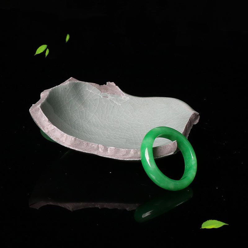 Bague ronde jade vert translucide – Léo