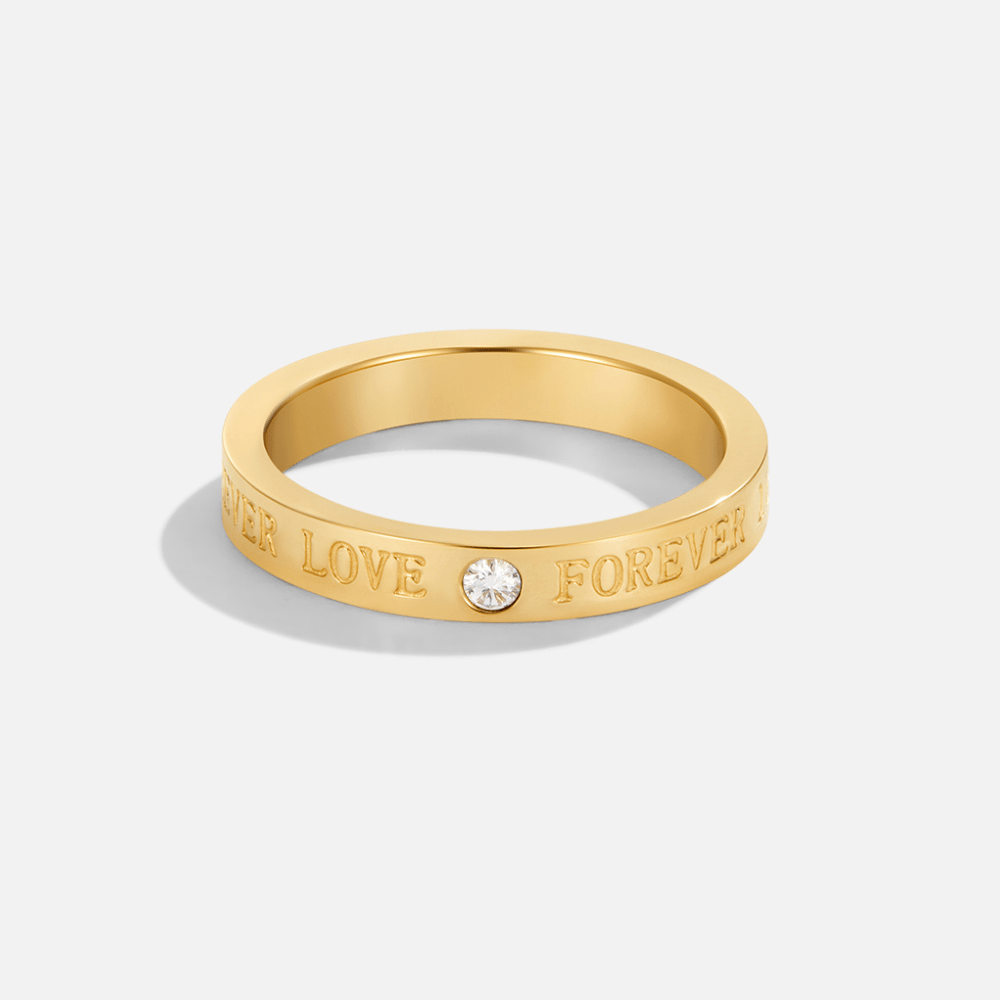 Bague or gravée pierres scintillantes – Léo
