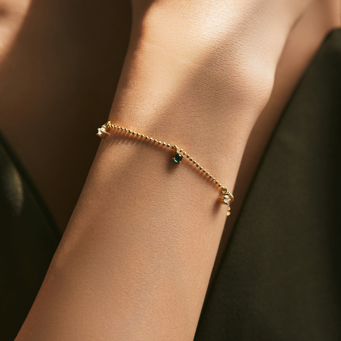 Bracelet argent sterling breloques colorées – Lila