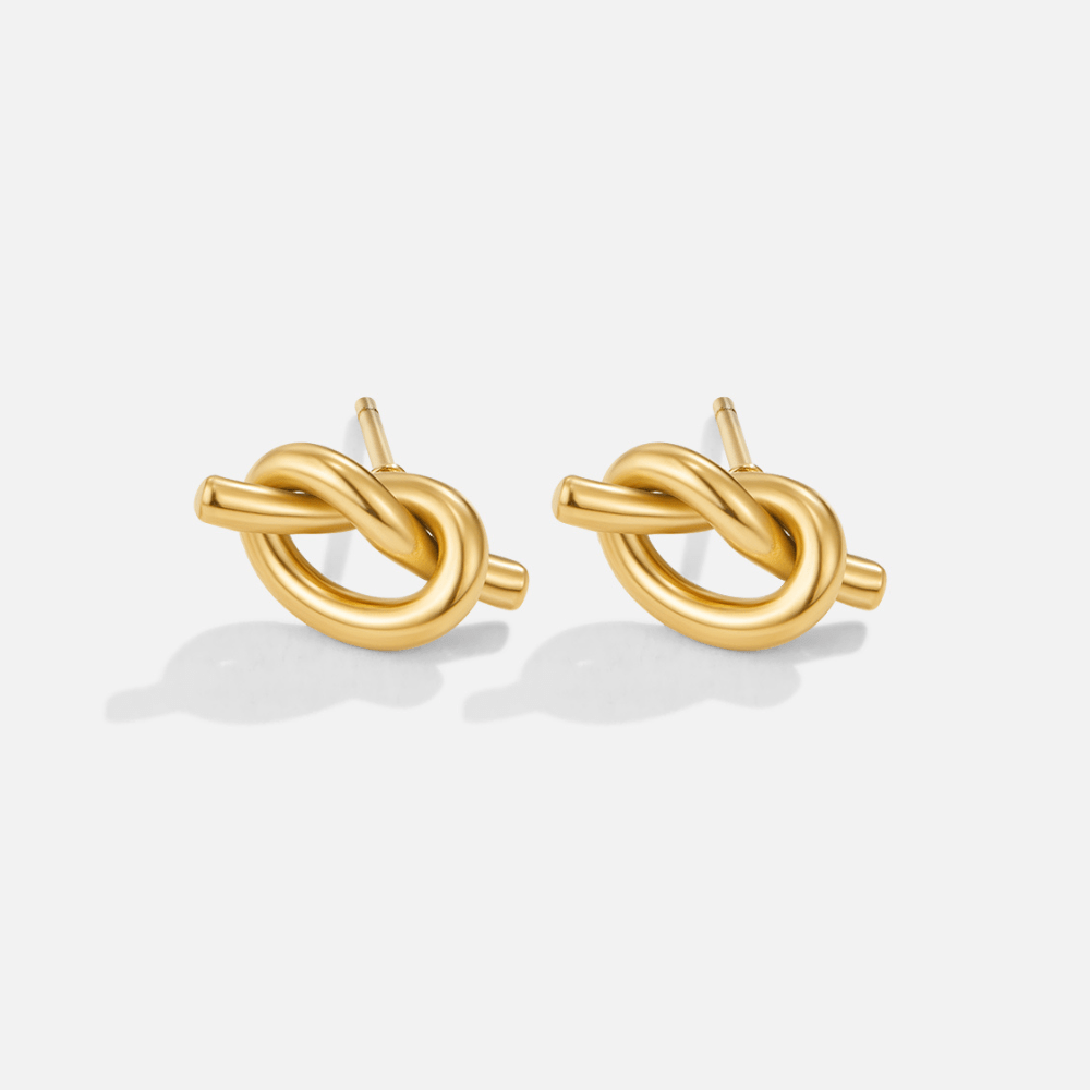 Clous d’oreilles torsadés nœud Or – Léo