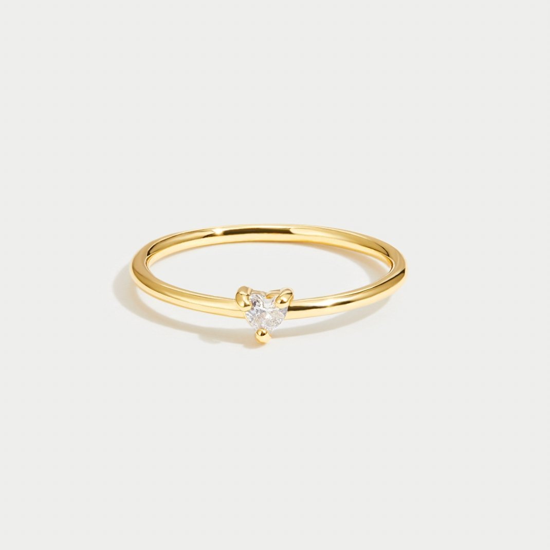 Bague fine cœur plaqué or – Léa
