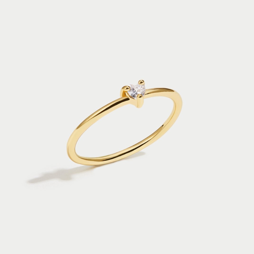 Bague fine cœur plaqué or – Léa
