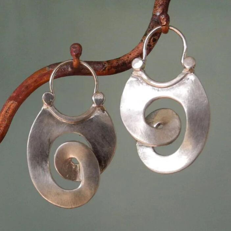Boucles d’oreilles spirale argent plate – Léo