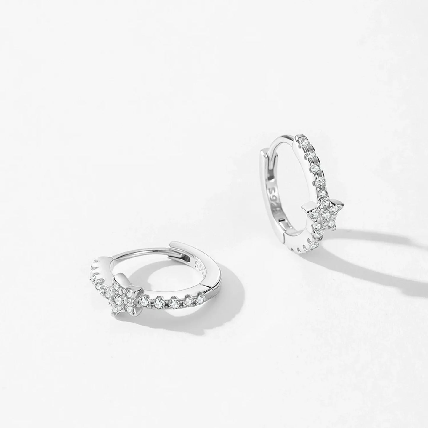 Créoles argent étoiles diamantées – Inès