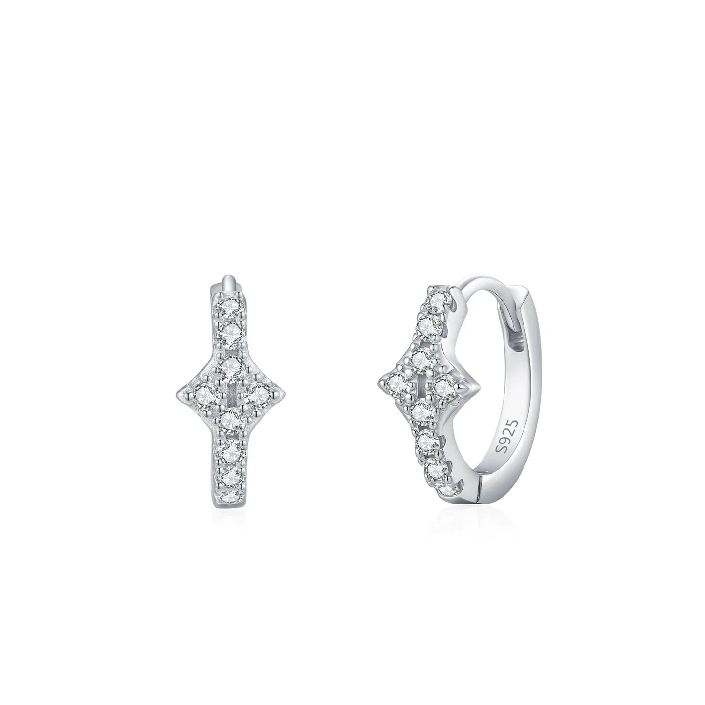 Créoles argent serties pierres brillantes – Anaïs