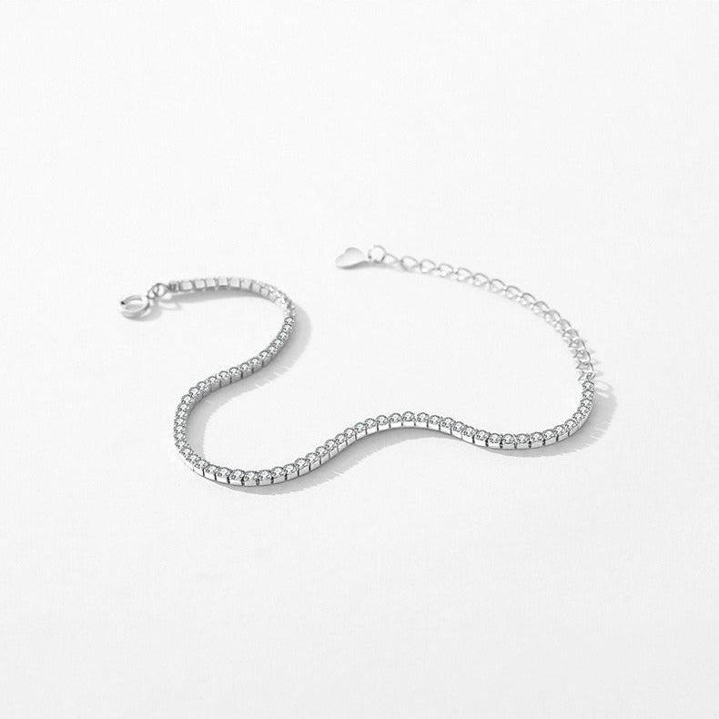 Bracelet tennis argent cristaux blancs – Inaya