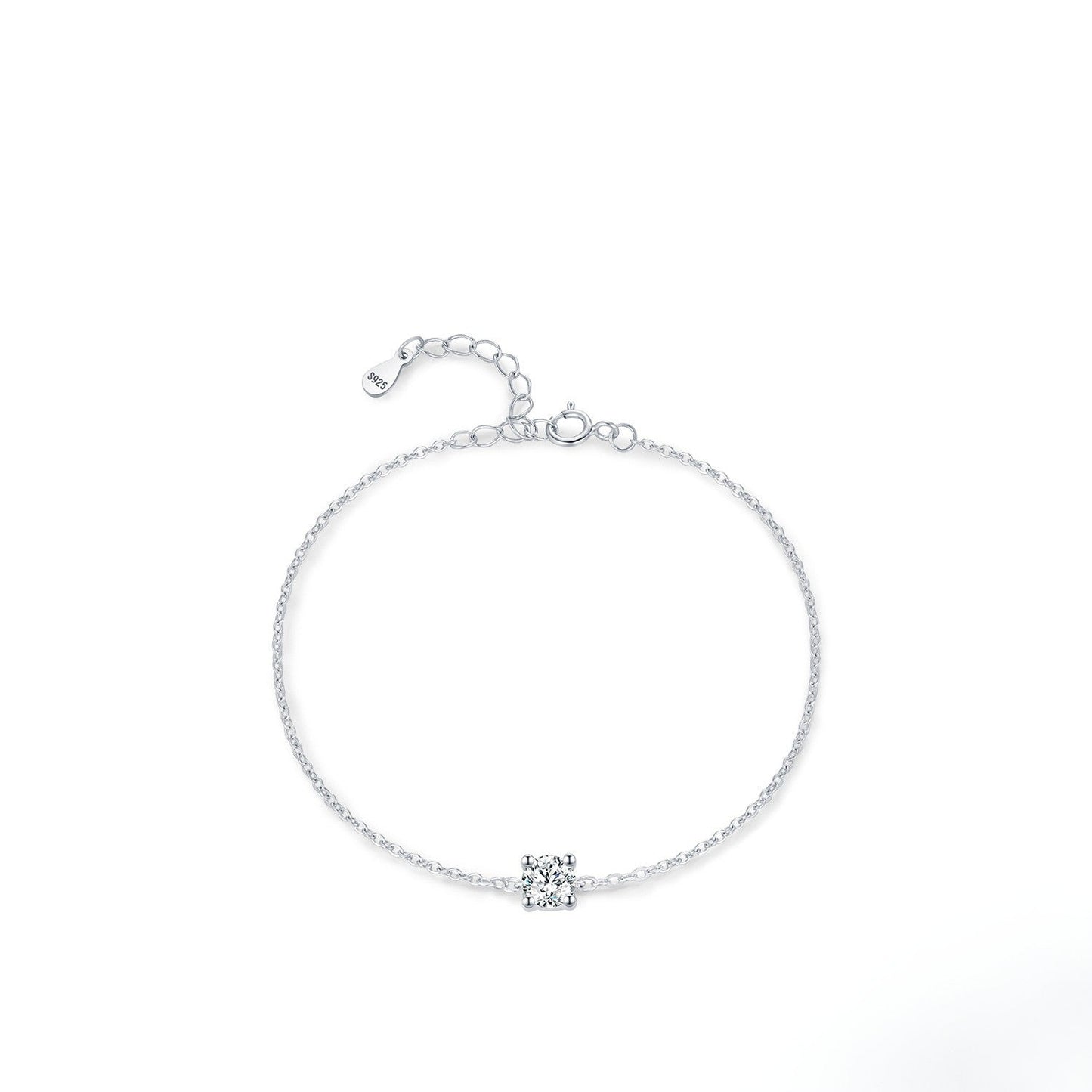 Bracelet chaîne fine argent cristaux – Lila