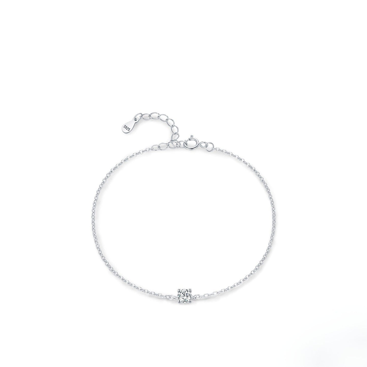 Bracelet chaîne fine argent cristaux – Lila