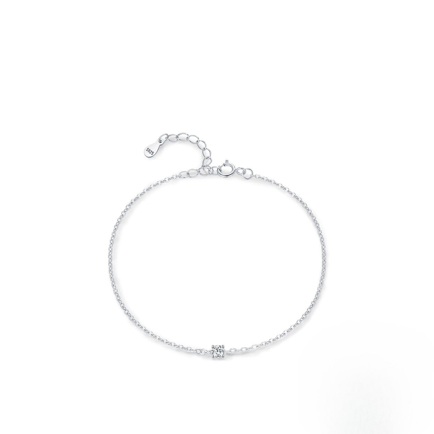 Bracelet chaîne fine argent cristaux – Lila