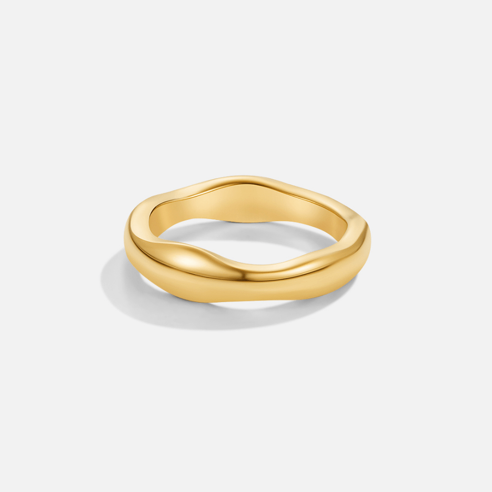 Bague ondulée minimaliste Or – Lila