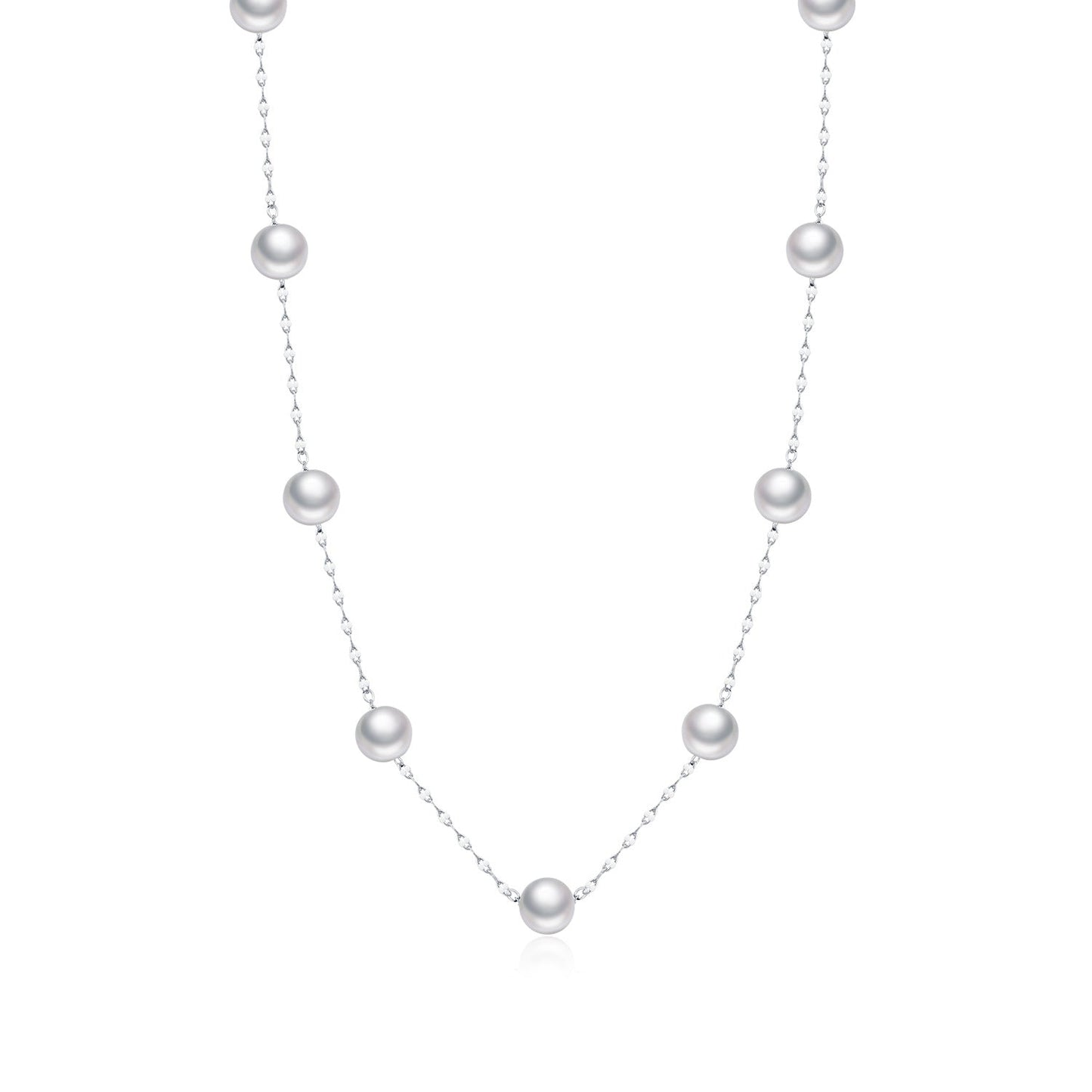 Collier pendentif perles blanches argent – Lise