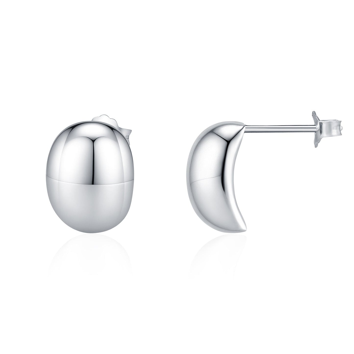 Clous d’oreilles arrondis argent – Léo