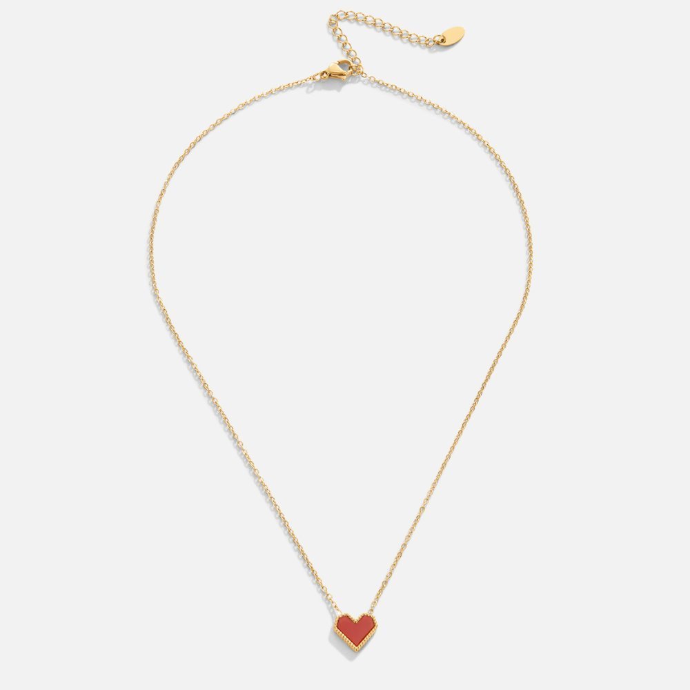 Collier pendentif cœur rouge Or – Maeva