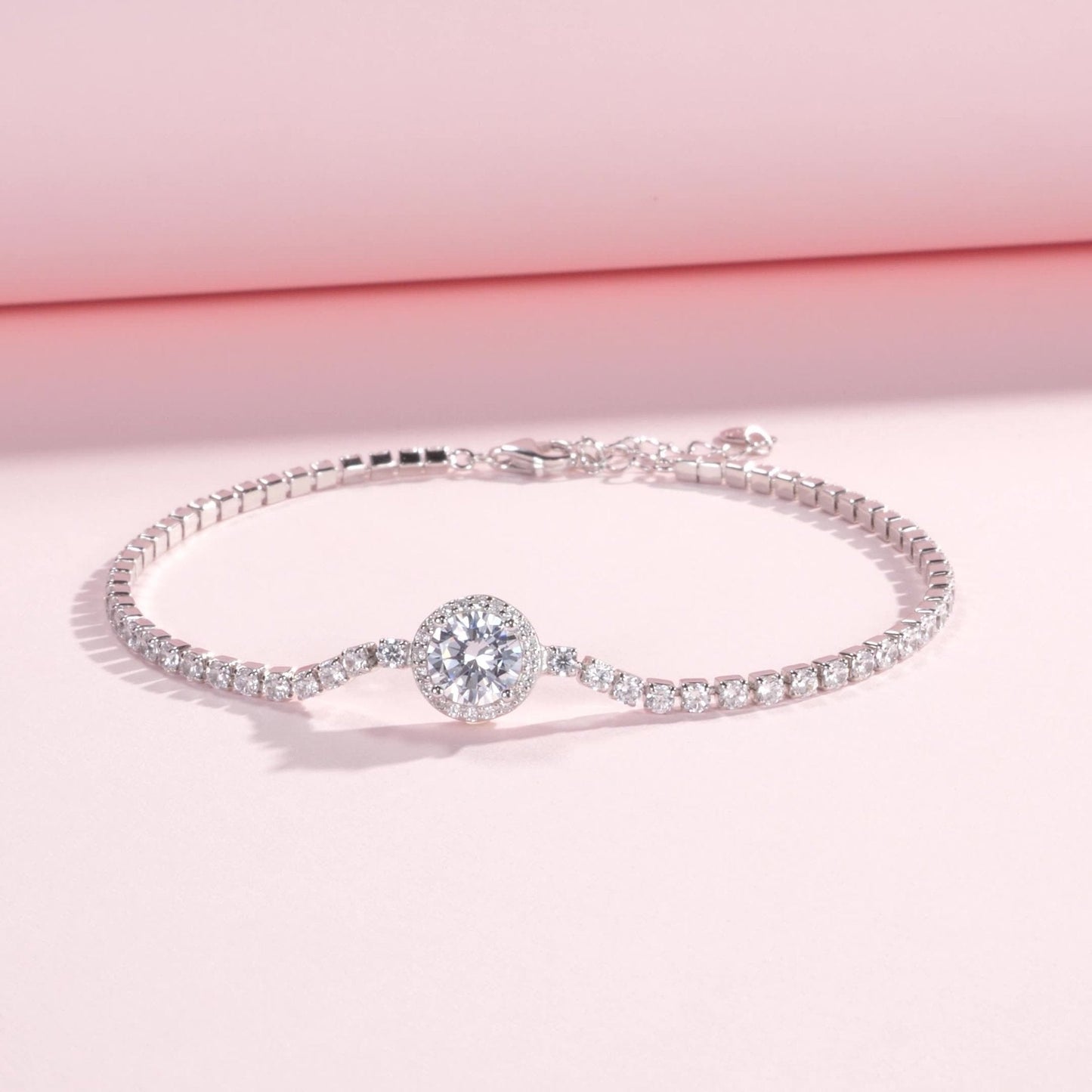 Bracelet chaîne fine argent cristaux – Léo