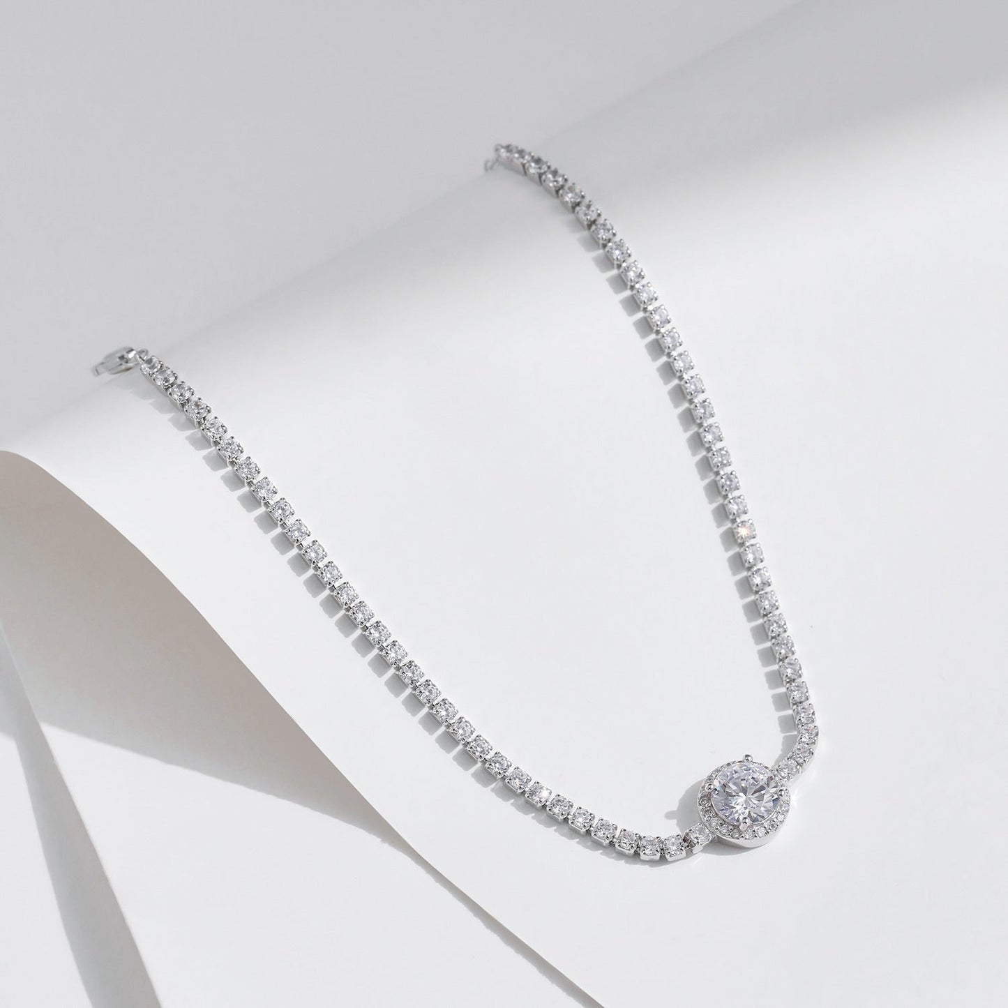Bracelet chaîne fine argent cristaux – Léo