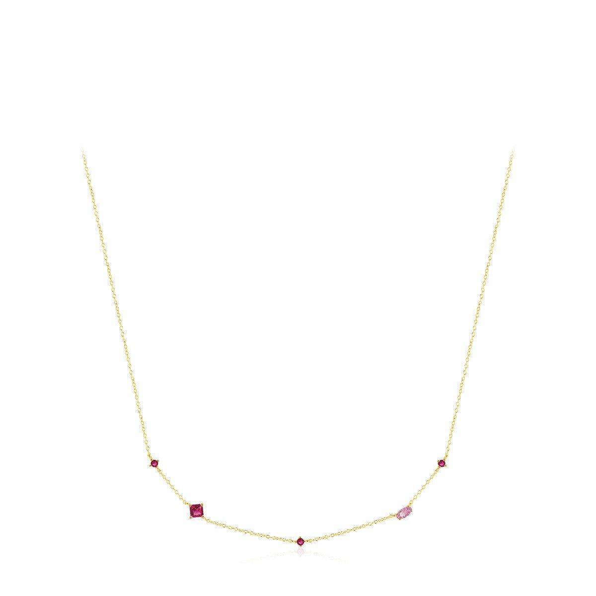 Collier pierres taillées argent zircon rose – Lila