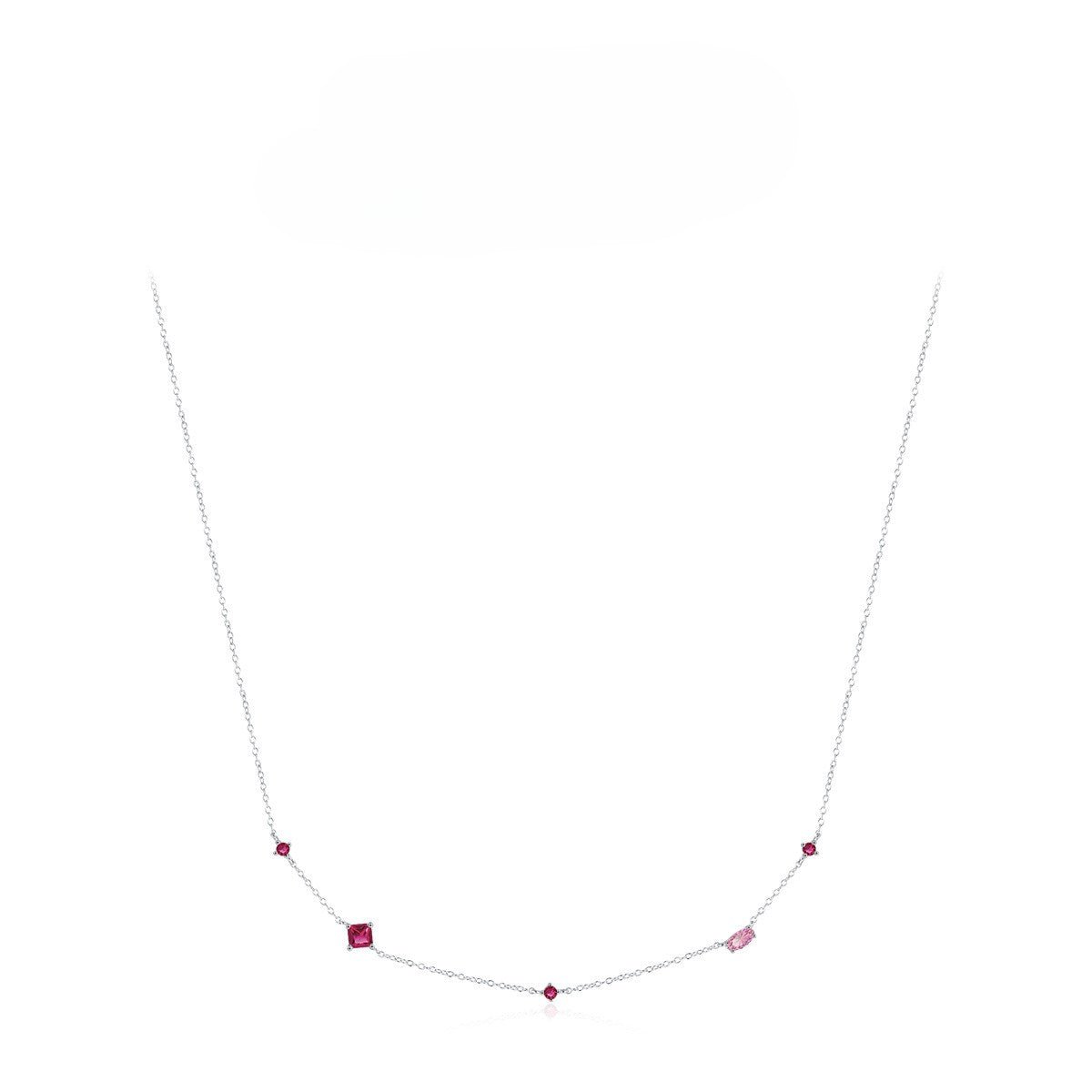 Collier pierres taillées argent zircon rose – Lila