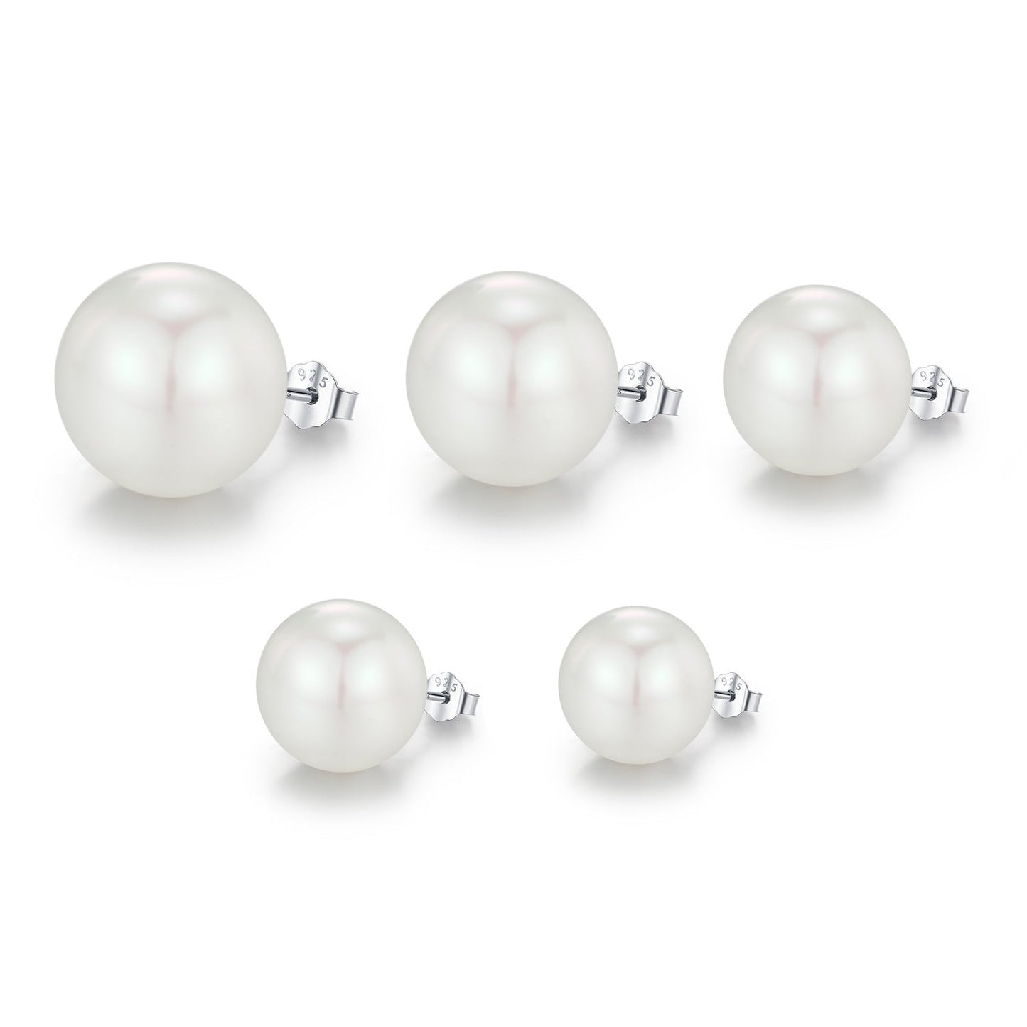Clous d’oreilles perle blanche moyenne – Noor